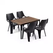 Komplet vrtnega pohištva Parker 4+1 oreh-grafit