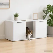 vidaXL Mačja kletka pohištvo Bela 100 x 49 x 45 cm Inženirski les