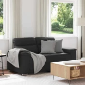 vidaXL Dvosed črne barve 120 cm umetno usnje