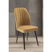 Hanah Home set trpezarijskih stolica Platinum 6 kom, kapucino tkanina Jerry, braon metalne noge