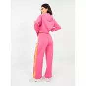 Oversize pulover z zadrgo, temno roza