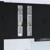 vidaXL Stenska kuhinjska omarica Črna 60 x 31 x 100 cm Konstruiran les
