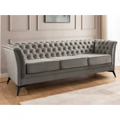 Kavč Rocklin 120 (Riviera 91) Siva, 237x82x77cm, Blago, NogeNoge: Kovina