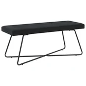 vidaXL klop Enobarvno Črna 110 x 40 x 45 cm Žamet