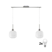 LED viseći luster HARMA 2xE27/60W/230V matni krom/bijela