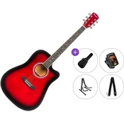 Pasadena PDC-10 Premium SET Red Burst Akusticna gitara