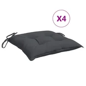 Vidaxl Blazine za stole 4 kosi antracitne 40x40x7 cm tkanina