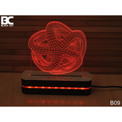 Black Cut 3D Lampa 3D Zvezda Crvena