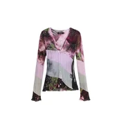 Desigual Pletena jopa oliva / pastelno zelena / svetlo lila / vinsko rdeča