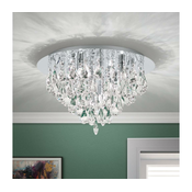 ORION Stropna lampa Celeste s K9 kristalima, O45cm krom - Dnevni boravak/blagovaonica - krom, prozirno