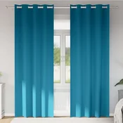 Zavjese za blackout s prstenovima 2 pcs Tirkizna 260 x 140 cm