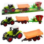Zadružen traktor s prikolico za silo in mešalcem krme - Lean Toys