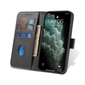Onasi Wallet maskica za Galaxy A22 A226 5G, preklopna, kožna, crna