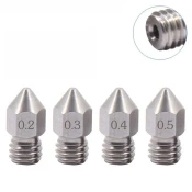 Start3Dprint 10kosov 0,4 mm Jeklena šoba MK8 za filament 1,75 mm, M6 navoj