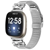 INF Pašček za uro iz nerjavečega jekla za Fitbit Versa3/4/Sense 2 Silver, (21402354)