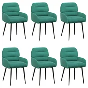 vidaXL vidaXL Jedilni stoli 6 pcs Žamet Turkizna 59 x 59,5 x 90 cm, (5000296643)