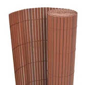 Vidaxl Dvostranska vrtna ograja PVC 90x500 cm rjava