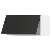 METOD Horizontalni zidni ormaric, bela/Nickebo boja antracita, mat, 80x40 cm