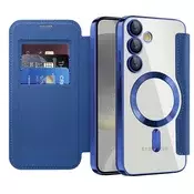 Etui SmartMag Book z Magsafe tehnologijo in RFID denarnico za Samsung Galaxy S24 Plus - blue