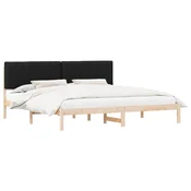 Vidaxl Posteljni okvir z oblazinjenim vzglavjem Črna 200 x 200 cm