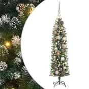 Umjetno vitko božicno drvce s stalakom Zelena i bijela 120 cm
