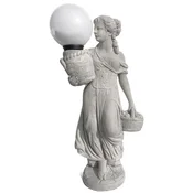 Casa Padrino Art Nouveau garden lamp sculpture woman gray/white H. 113 cm
