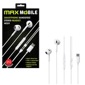 MAXMOBILE SLUŠALICE HANDSFREE WE09 TYPE-C bijele