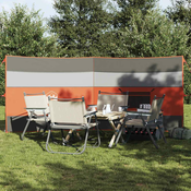 vidaXL Vetrobran za kampiranje sivo oranžen 340x130 cm vodoodporen
