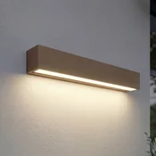 Lucande LED zunanja stenska svetilka Lengo, 50 cm, rjava, svetloba navzdol, - Sodobni - Aluminij