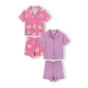MINOTI Pižama rumena/lila/roza/roza