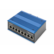 Industrial 8-Port Gigabit Switch DIN rail, extended temp. range