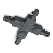 Trio Lighting X-povezovalnik DUOline 2-fazni tir, črna mat - črna mat barva - Plastika