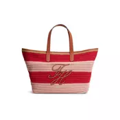 TOMMY HILFIGER Nakupovalna torba  rjava / jagoda / pastelno roza