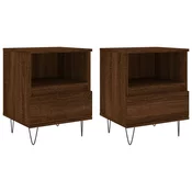 MAISON CHIC Dvo delni komplet Nočne omarice - Nočne mize rjavi hrast 40x35x50 cm inženirski les, (21687994)