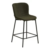 Temno zelen oblazinjen barski stol (višina sedeža 65 cm) Maceda – House Nordic