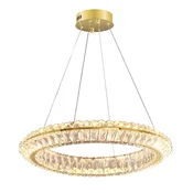 Toolight Zlata viseča svetilka za dnevno sobo 60 cm kristalni glamurozni LED lestenec App1768