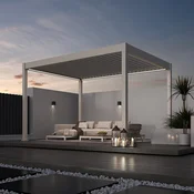Bioklimatska pergola Antares Samostoječa, 3 x 4, Ivory krem, Električni motor in LED luči