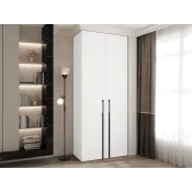 Garderobna omara Hartford 569 (Bela) Bela, Črna, 246x100x42cm, Vrata omareVrata omare: S tečaji