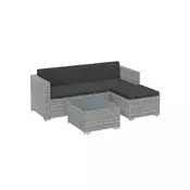 Songmics Vrtni garnitura 5-delna 173x60x66 cm siva