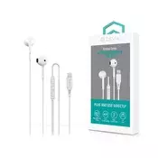 Devia ST126084 Kintone serija A3 Lightning stereo slušalice bijele boje s mikrofonom