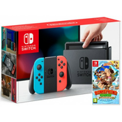 Nintendo switch Neonsko rdeč-moder in Donkey Kong Country Tropical Freeze