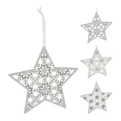 Dekoracija STAR 30cm lesena viseča BELA