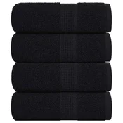 Vidaxl Pralne brisače FROGN 4 kosi črne 30x30 cm 360 g/m2