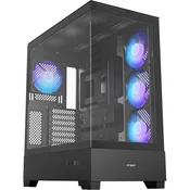 FSP M370 ARGB mid-tower kucište za PC s prozorom, bez napajanja, crno M370-BA