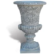 Casa Padrino luxury baroque flower pot gray A� 49 x H. 78 cm - Handmade baroque style plant pot made of Carrara marble gravel - Baroque garden decoration - Luxury quality - Made in Italy