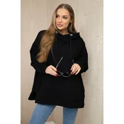 Insulated sweatshirt with side zipper black