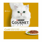 Konzerva mačje hrane GOURMET GOLD, koščki v omaki, 8x85 g