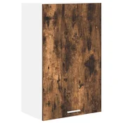 Vidaxl Viseča omarica z vrati Dimljen hrast in bela 50 x 31 x 80 cm