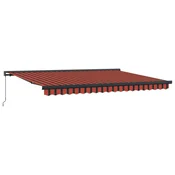 Vidaxl Vlečna tenda Rdeča in črna 450 x 300 cm Platno in aluminij