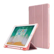 GS Ovitek za iPad 9,7 2018/2017 (6./5. generacija)/Air 2/1 9,7 2014/2013, Smartcase z držalom za pisalo, rožnato zlata